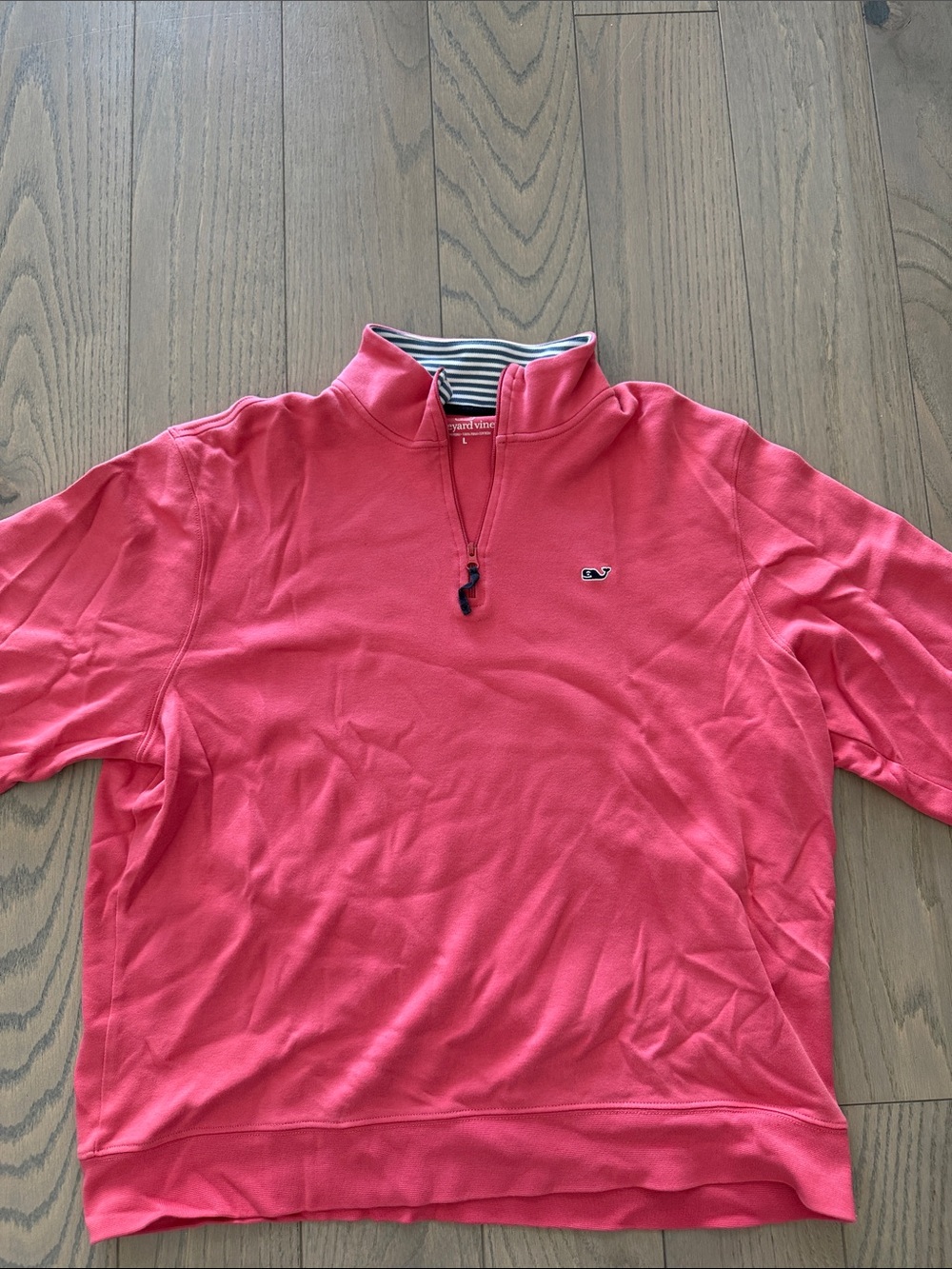 Vineyard Vines Men's Coral-Pink Quarter Zip Pullover